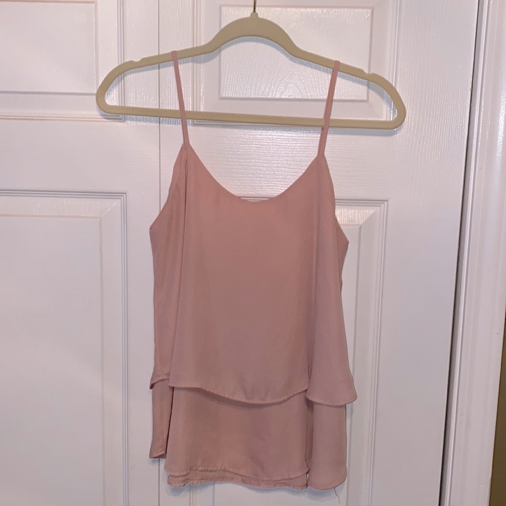 Boutique Light Pink Spaghetti Strap Blouse